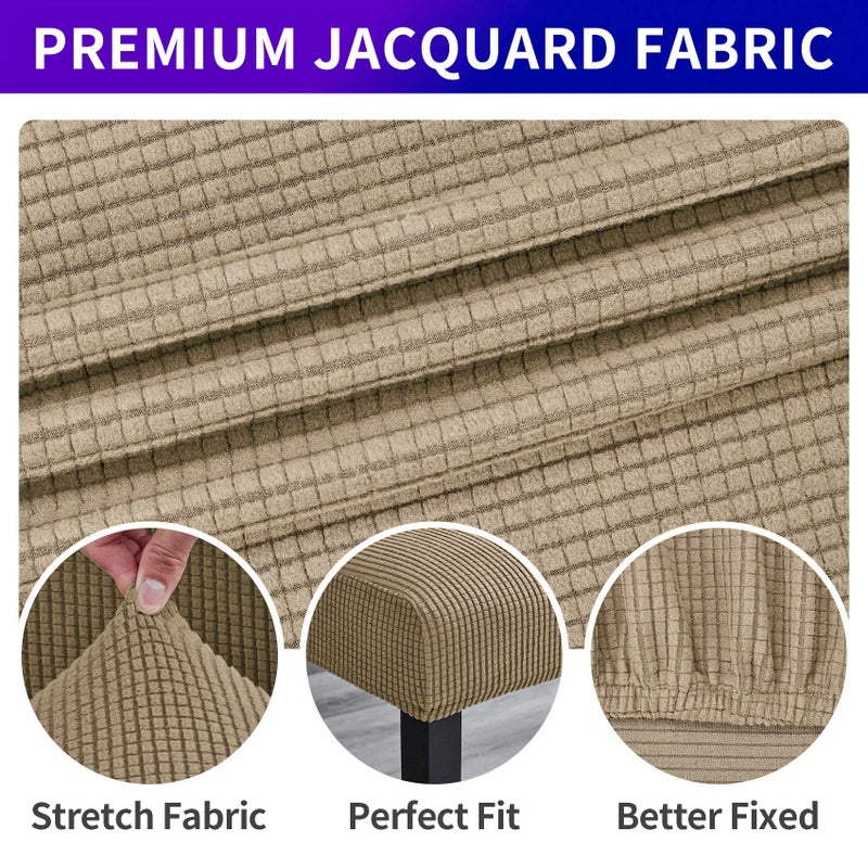 Howhic Stretch Chair Covers for Dining Room Set of 6, Removable Washable Dining Room Chair Covers, Dining Chair Slipcovers Seat Protector, Great Home Decor and Banquet Upholstery (Tan, 6 Pack) - Image 3